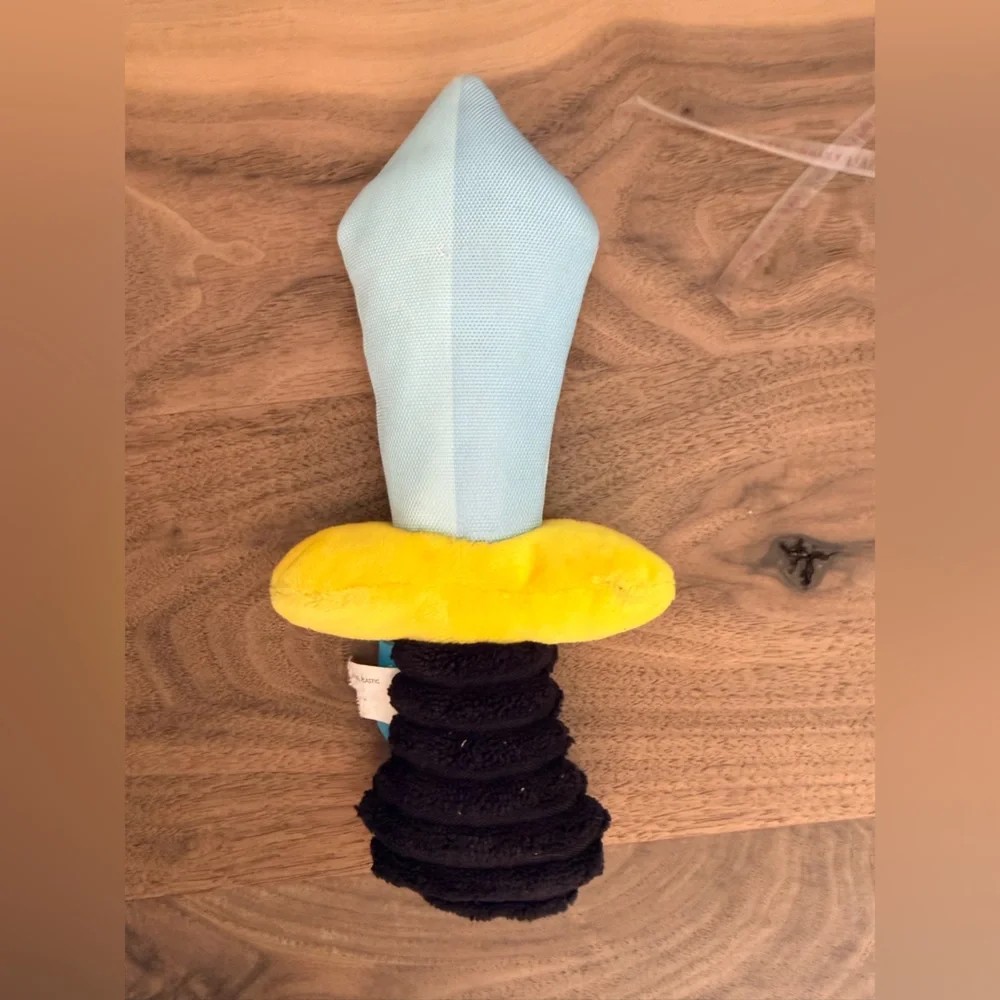 BARK BarkBox Small Dog Toys Plush Squeaky Crinkle Knight Sword Set
